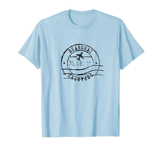Shanghai China Travel Vintage Passport Stamp T-Shirt