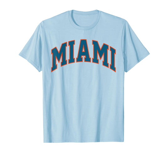 Retro Miami Men Miami Women Vintage Classic Blue Orange FL T-Shirt