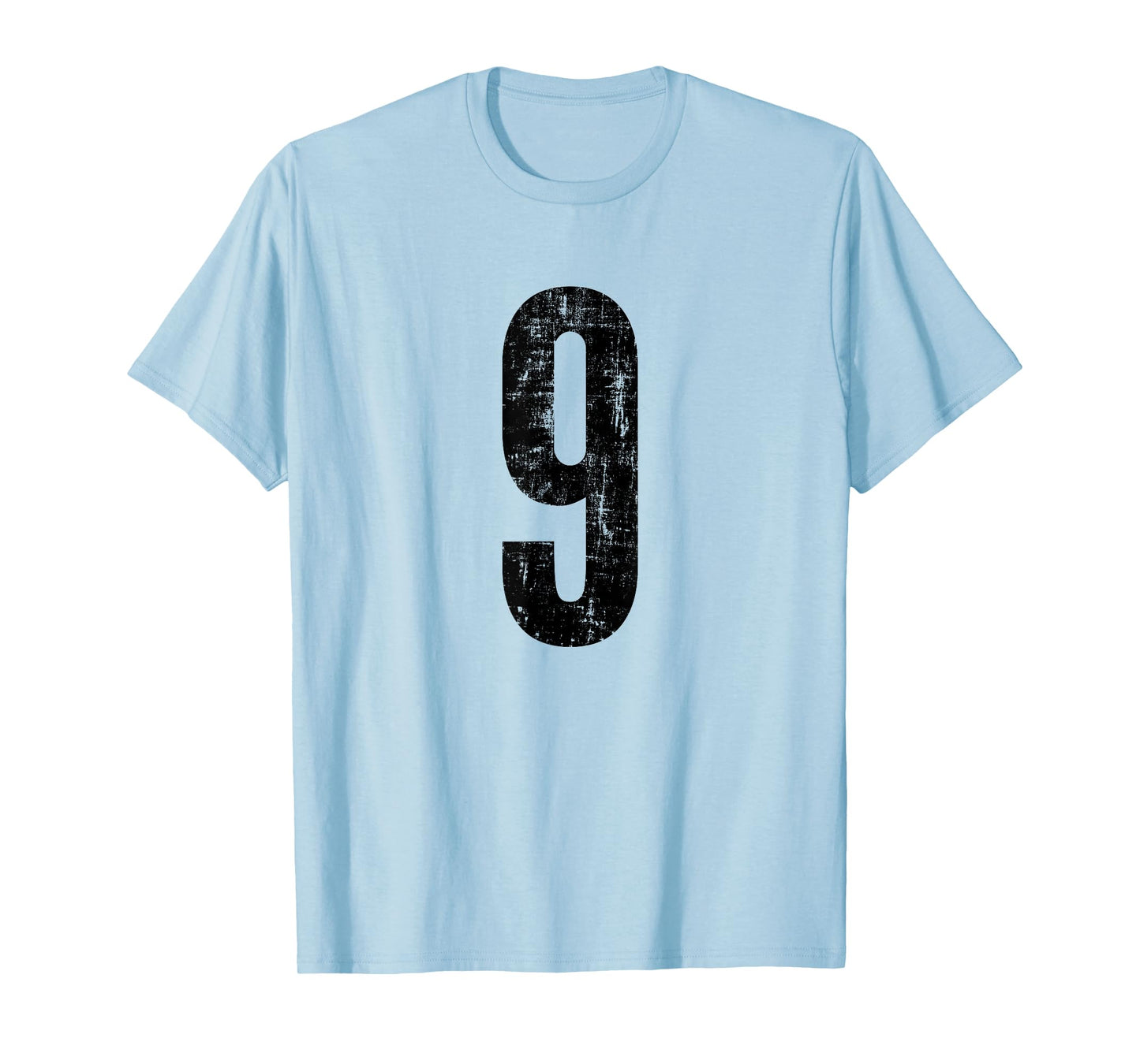 Number 9 Nine Distressed Vintage Sports Training Practice T-Shirt