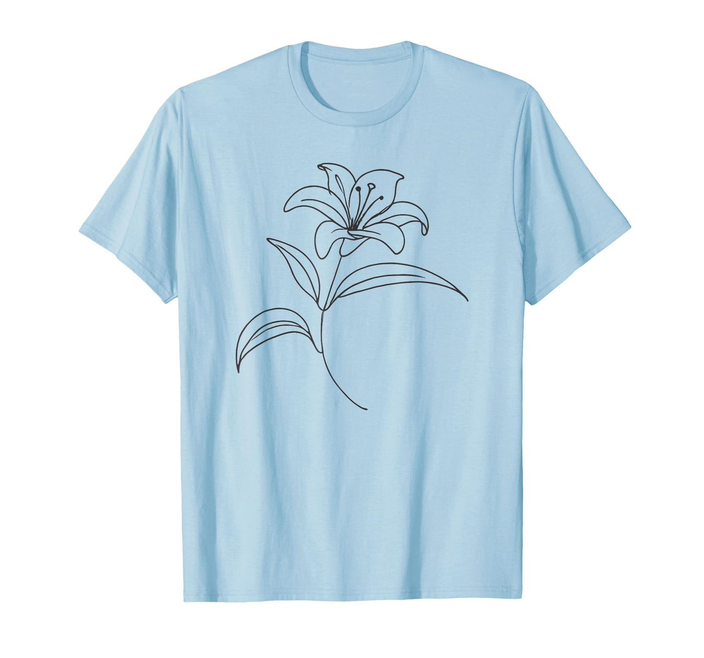Line Art Lily Flowers T-Shirt