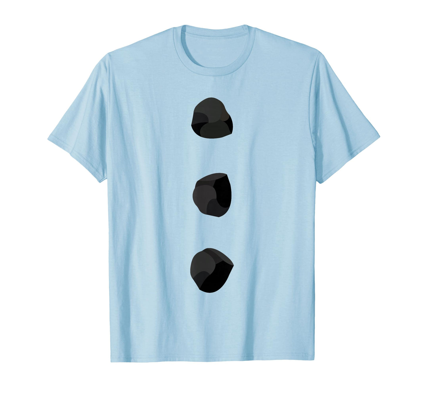 Snowman Costume Three Black Buttons on White T-Shirt