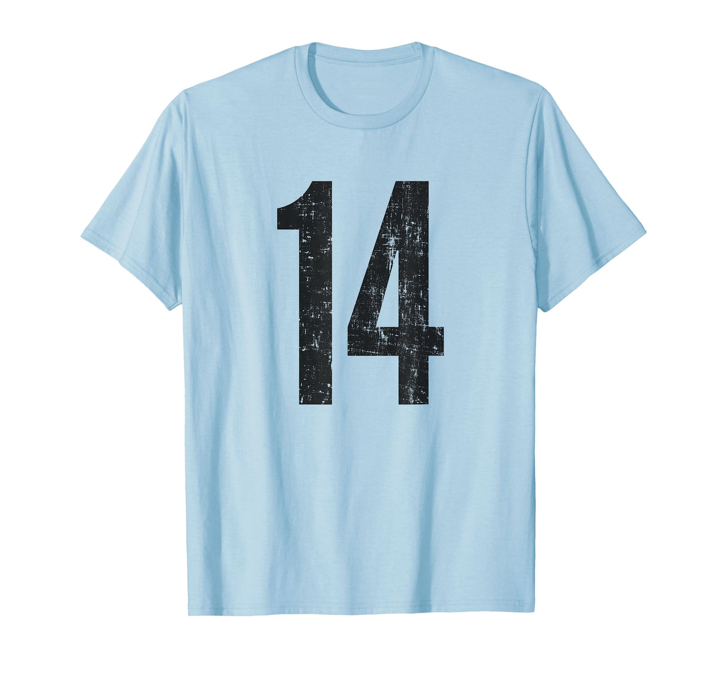 Number 14 Distressed Vintage Fourteen Sports Casual Training T-Shirt