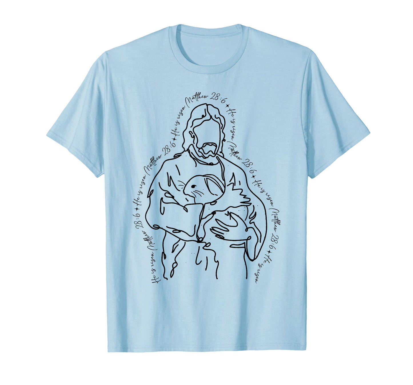 Easter Jesus Rabbit He Is Risen Religious Christian Women T-Shirt