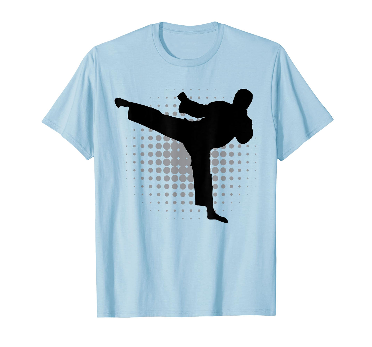 Taekwondo Kick Silhouette Karate Boys Girls Martial Arts T-Shirt