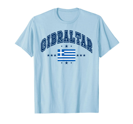 Retro Gibraltar Men Women Athletic Throwback Flag T-Shirt