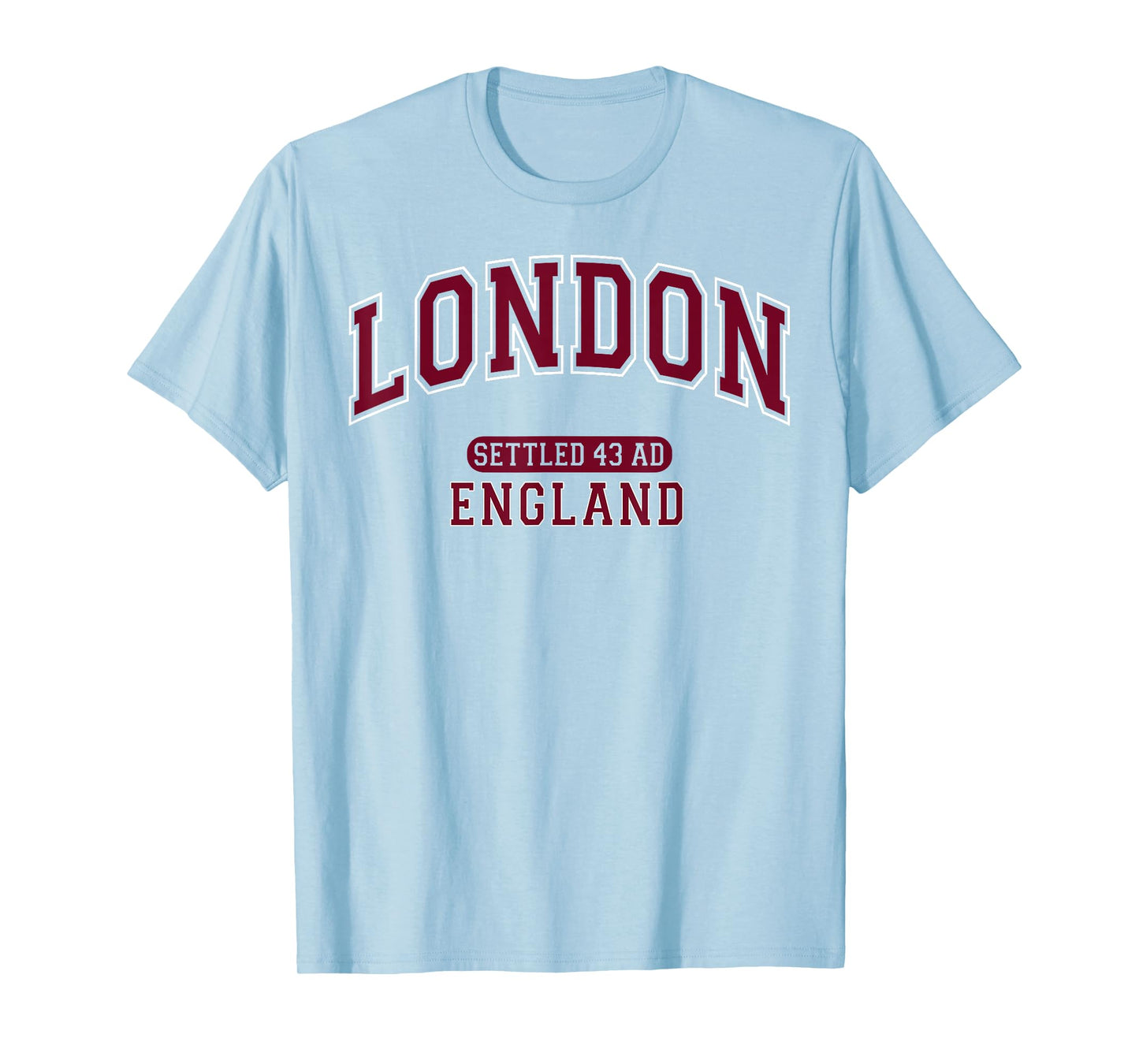 London England Settled 43 AD Vintage Sports Burgundy T-Shirt