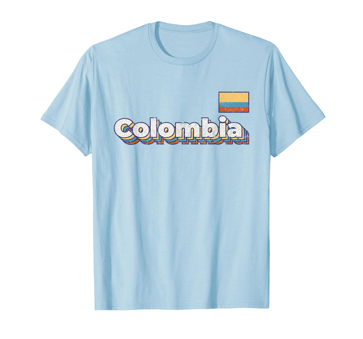 Vintage Retro Faded Colombia Flag Colombian Pride T-Shirt