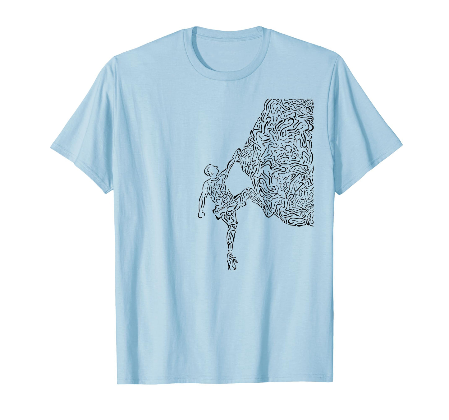 Bouldering Rock Climber Nature Sport Drawing Climbing T-Shirt