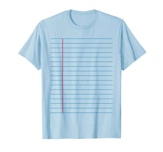 College Ruled Lined Paper Student Teacher Professor Costume T-Shirt