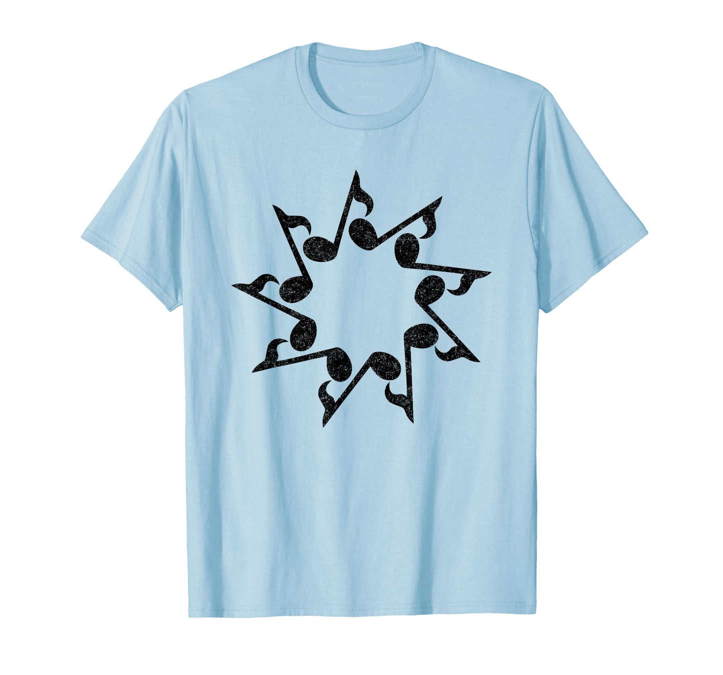 Music Notes Nine Pointed Star - Vintage Style Baha'i Tee T-Shirt