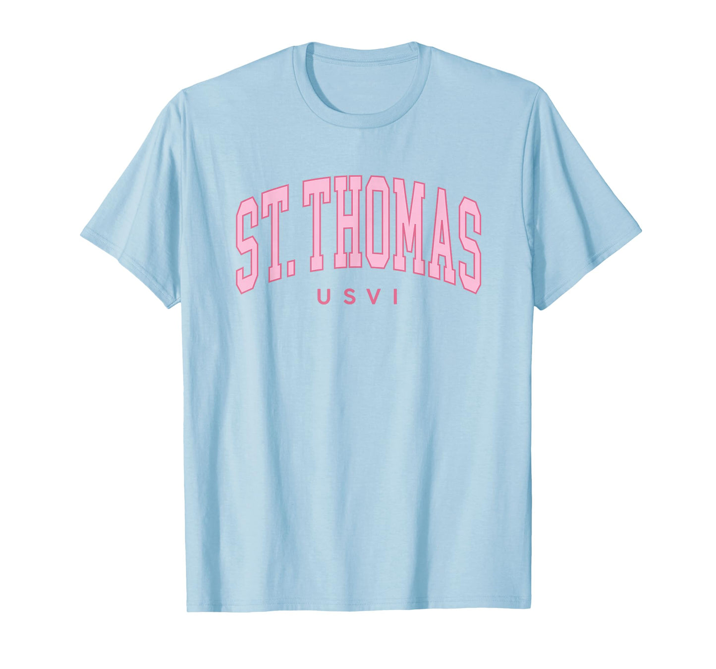 St Thomas USVI Preppy Retro Throwback Pink Womens Girls T-Shirt