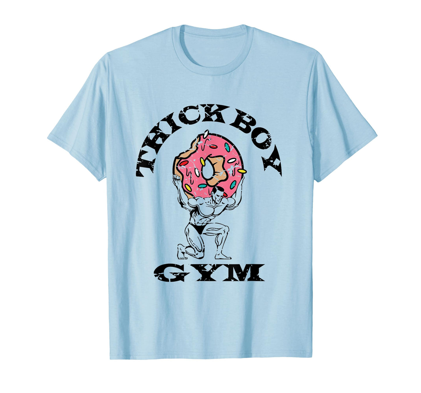Thick Boy Gym Club Distressed Retro Old School Bodybuilding T-Shirt