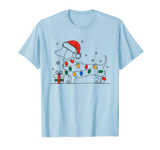 Dachshund Christmas Lights Wiener Dog Sausage Dog Doxie Xmas T-Shirt