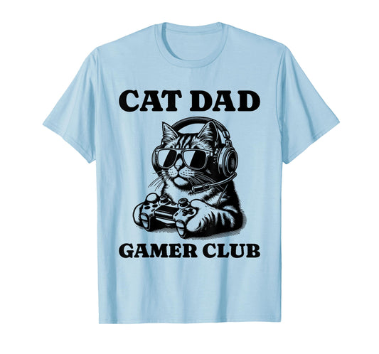 Cat Dad Gamer Club Video Games Cat Player Men T-Shirt