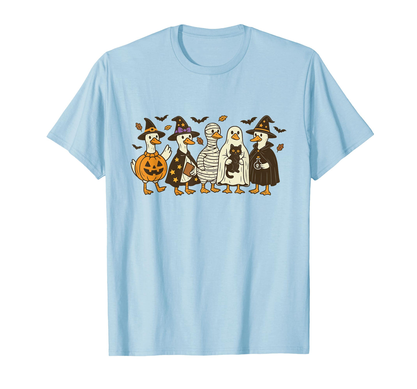 Spooky Goose Halloween Goose Witch Ghost Silly Goose Farm T-Shirt