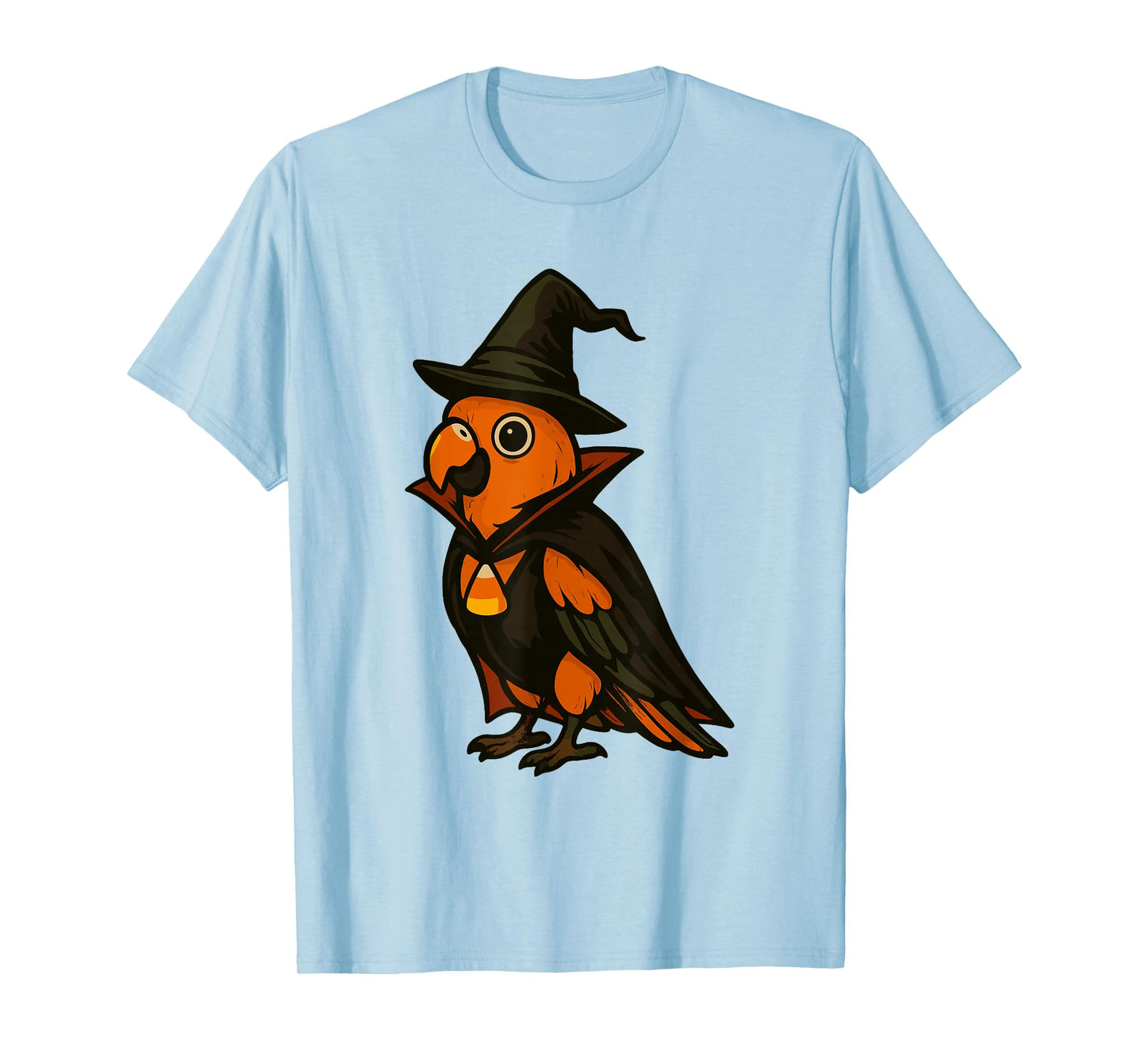 Halloween Parrot Dressed As a Witch Fun T-Shirt
