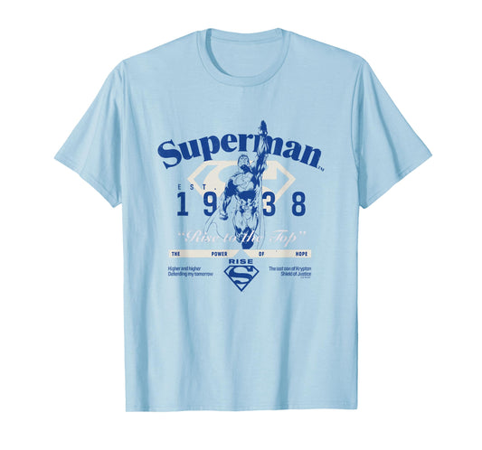 DC Comics Superman Rise To The Top Est. 1938 Vintage Logo T-Shirt