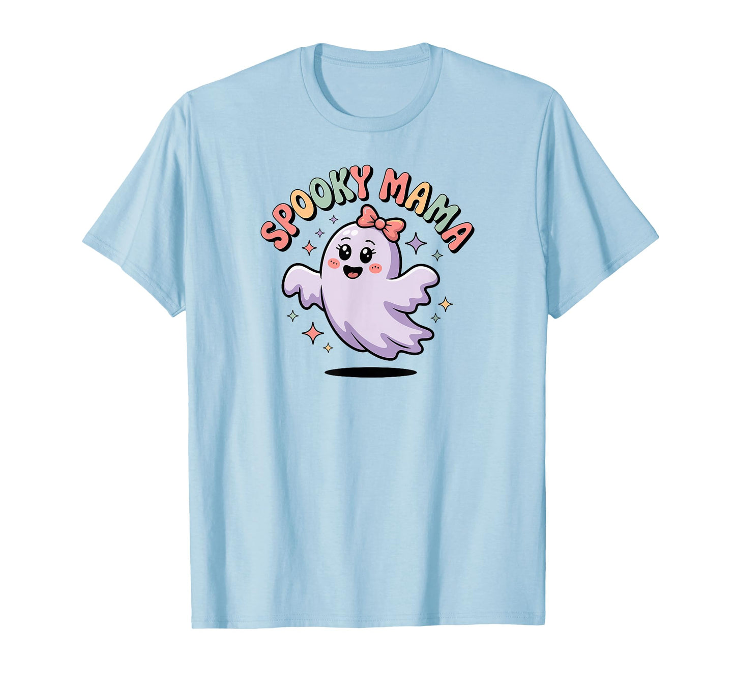 Spooky Mama Halloween Mom Ghost Costume Retro Groovy T-Shirt