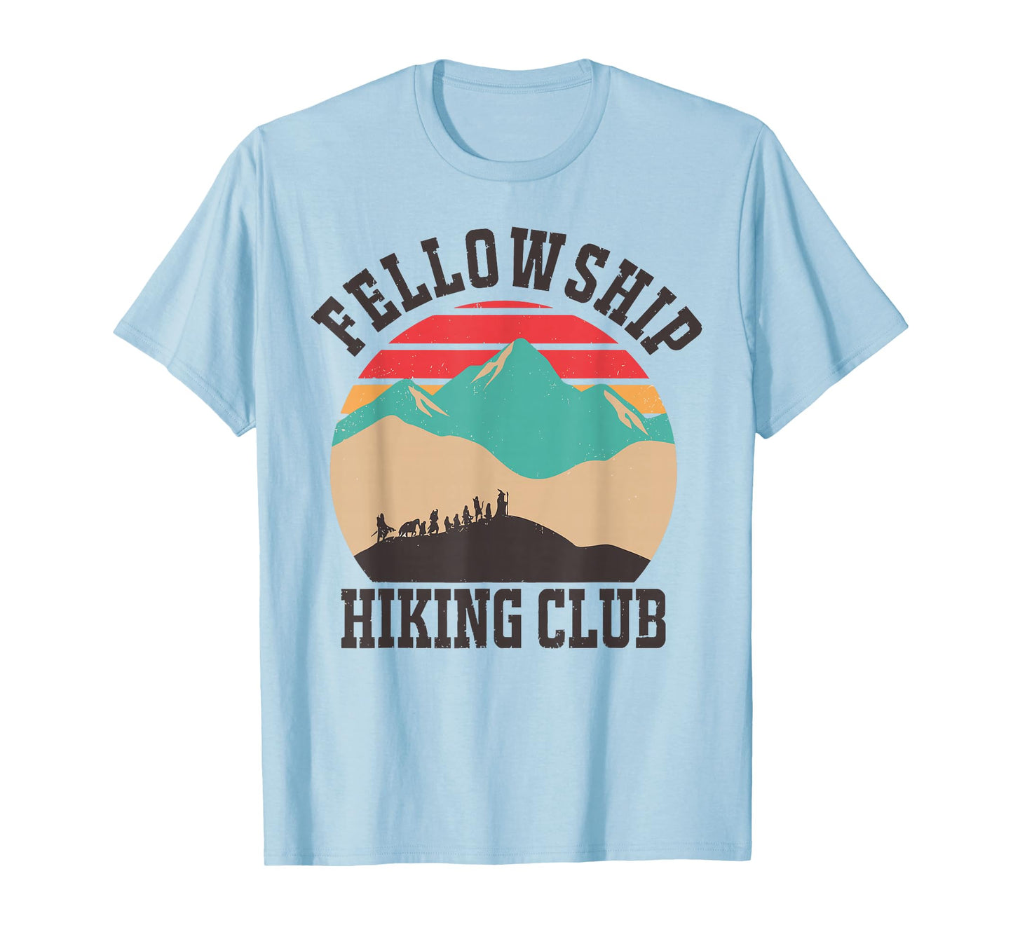 Fellowship Retro Hiking Club Mountain Nature Hiking Camping T-Shirt