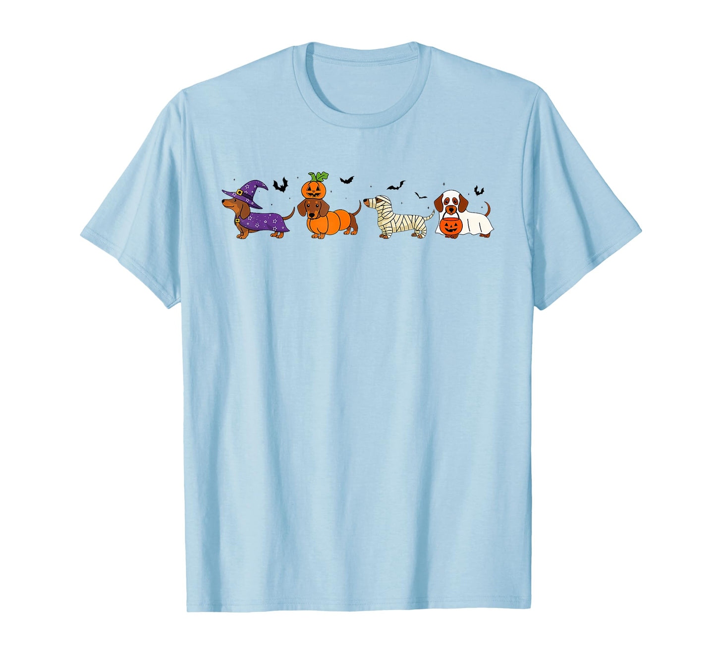 Cute Halloween Dachshund Dog Witch Happy Halloween Women Men T-Shirt