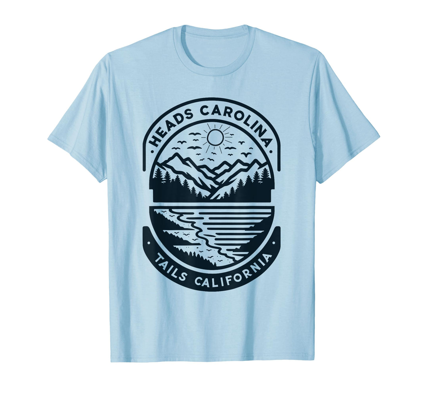 Heads Carolina Tail California Retro Vintage T-Shirt