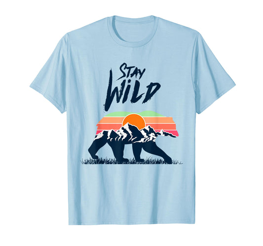 Stay Wild With California Bear T Shirt, Bear Graphic Design T-Shirt