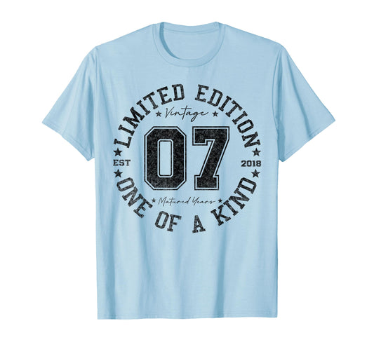 7 Year Old Gifts Vintage 2018 Limited Edition 7th Birthday T-Shirt