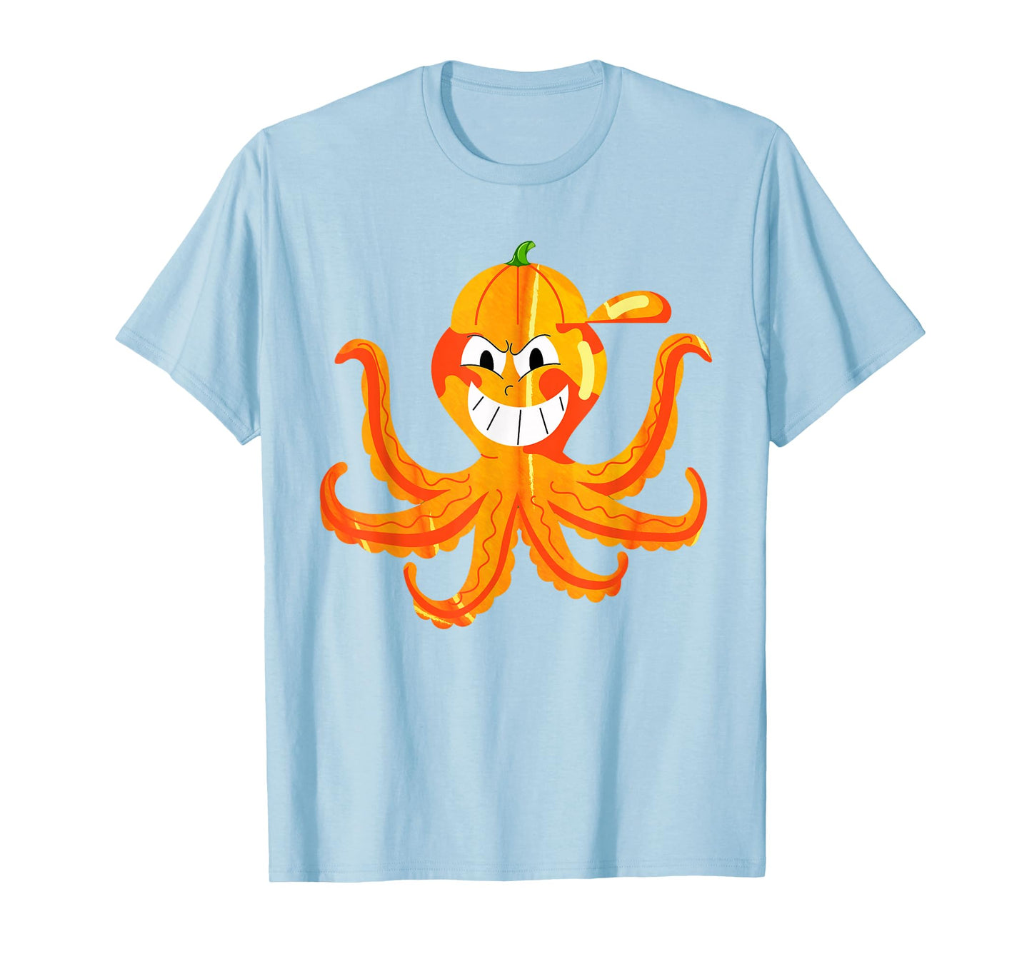 Funny Halloween Octopus Scary Spooky Pumpkin Kids Boys Girls T-Shirt