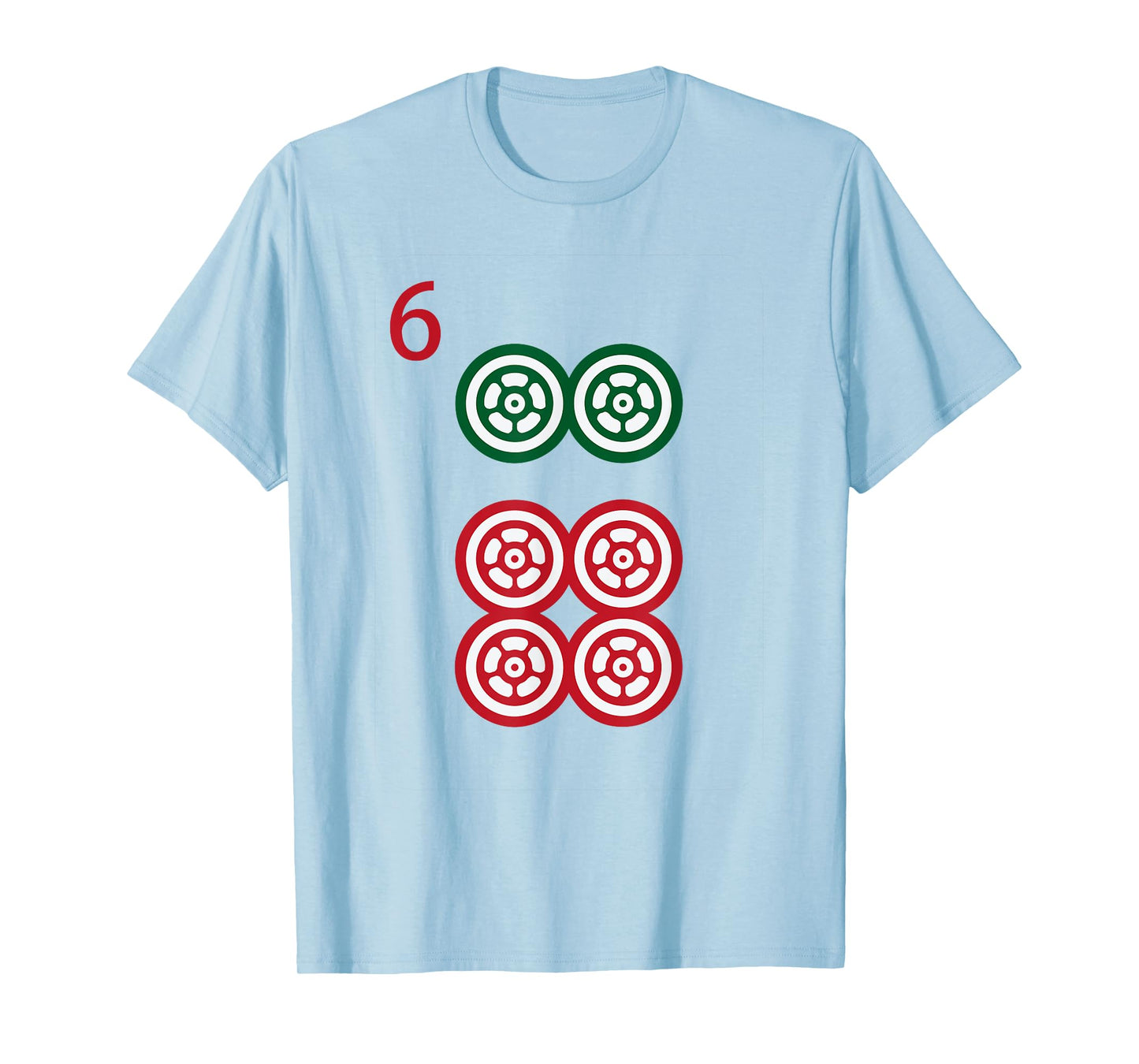 Chinese Mah Jong Dots Pinzu Six Tile Mahjong Costume T-Shirt