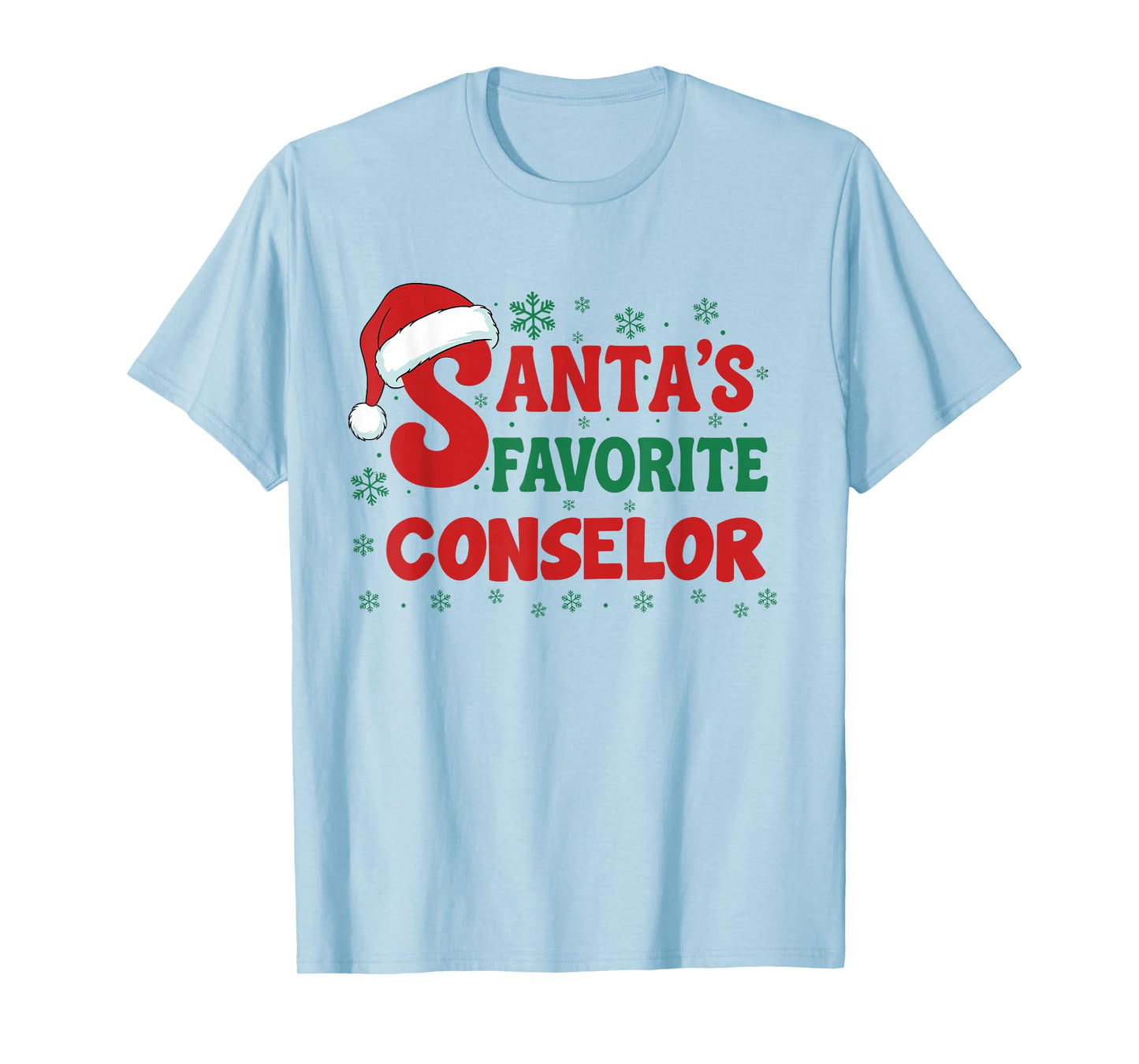 Santa's Favorite Counselor Christmas Holiday Pajama T-Shirt