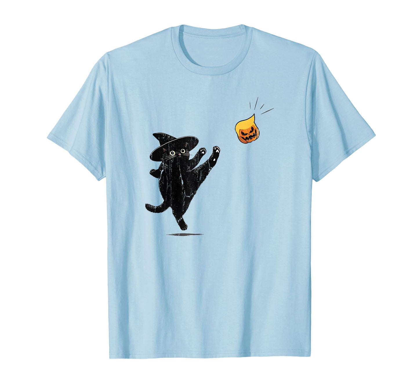 Black Cat Halloween, Cat Witch Doodle T-Shirt