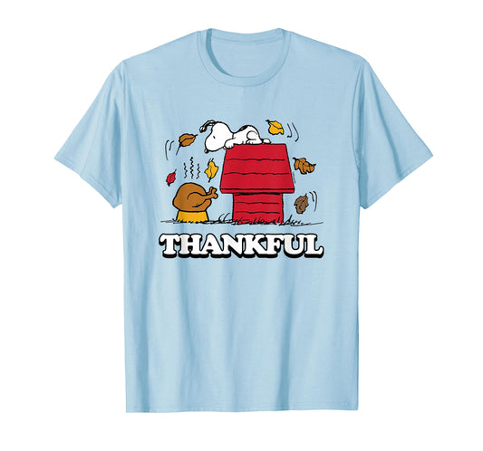 Peanuts - Snoopy Thankful Turkey with Fall Leaves T-Shirt