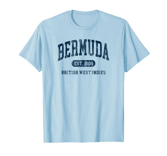 Vintage Bermuda Est 1609 Mens Womens Kids Retro Souvenir T-Shirt