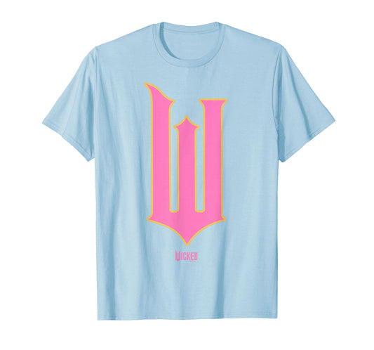 Wicked Movie W Logo Pink Goes Good With Green T-Shirt