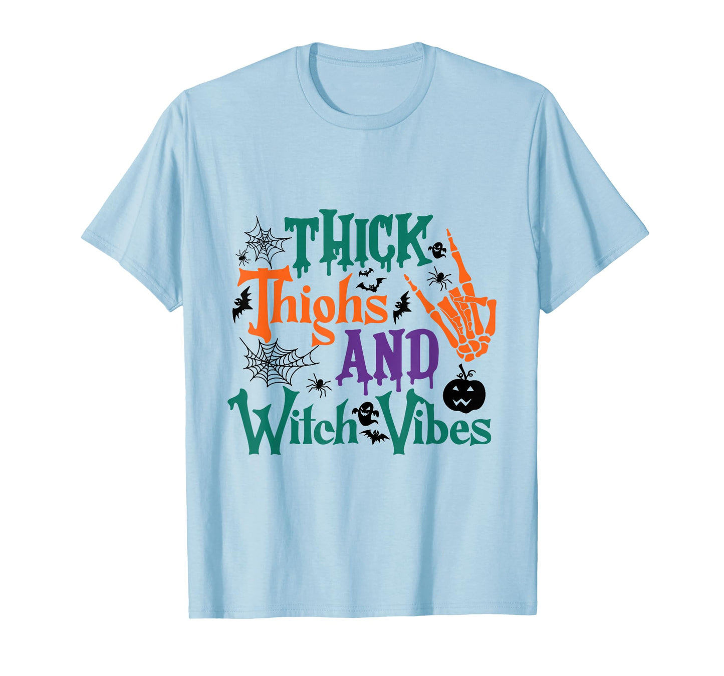 Thick Thighs & Witch Vibes Halloween Fun T-Shirt