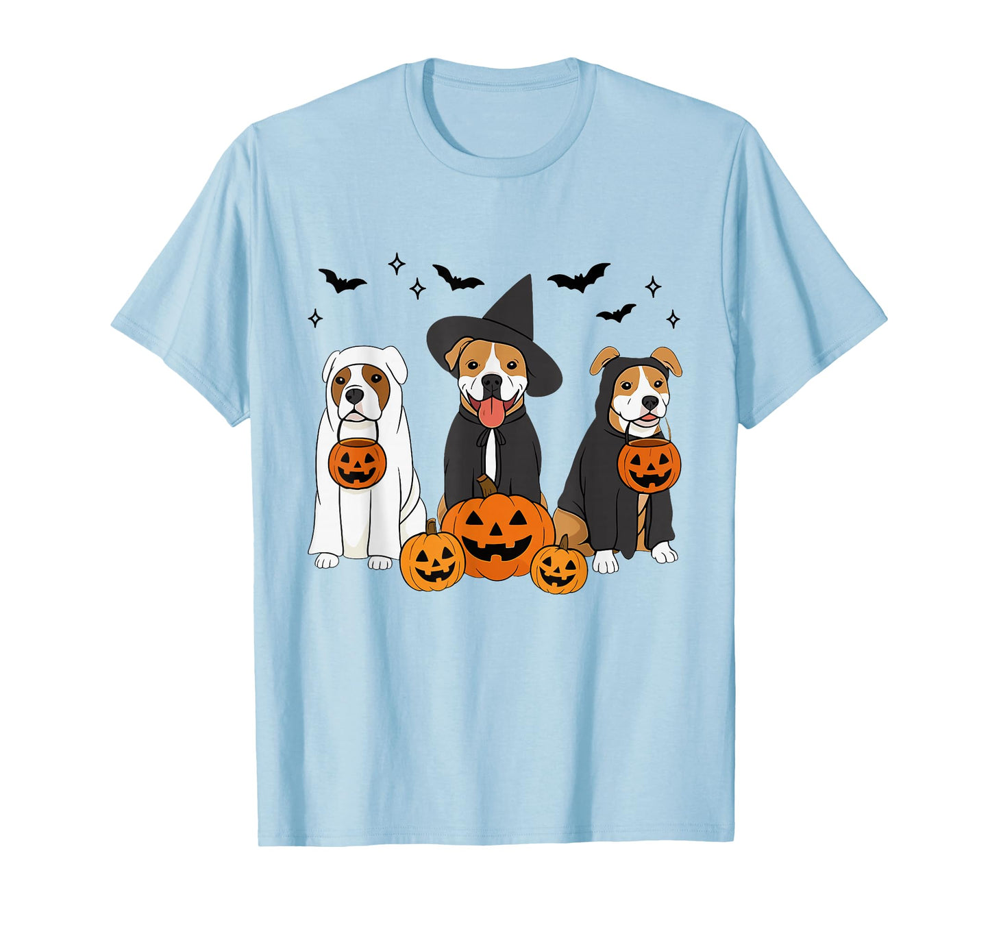 American Staffordshire Terrier Halloween Witch Amstaff Dog T-Shirt