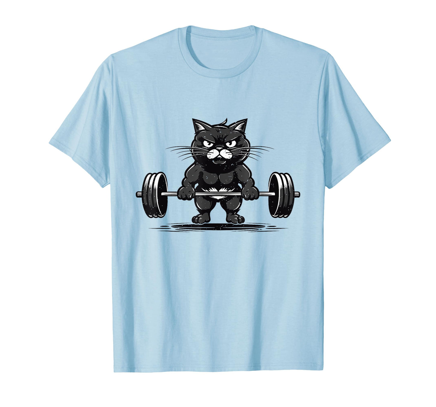 Cat Deadlifting Funny Fitness Gym Workout Cat Lovers T-Shirt for Men Women