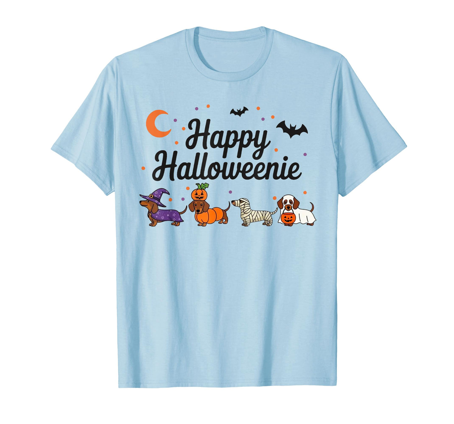 Weiner Dog Witch Happy Halloweenie Cute Halloween Dachshund T-Shirt