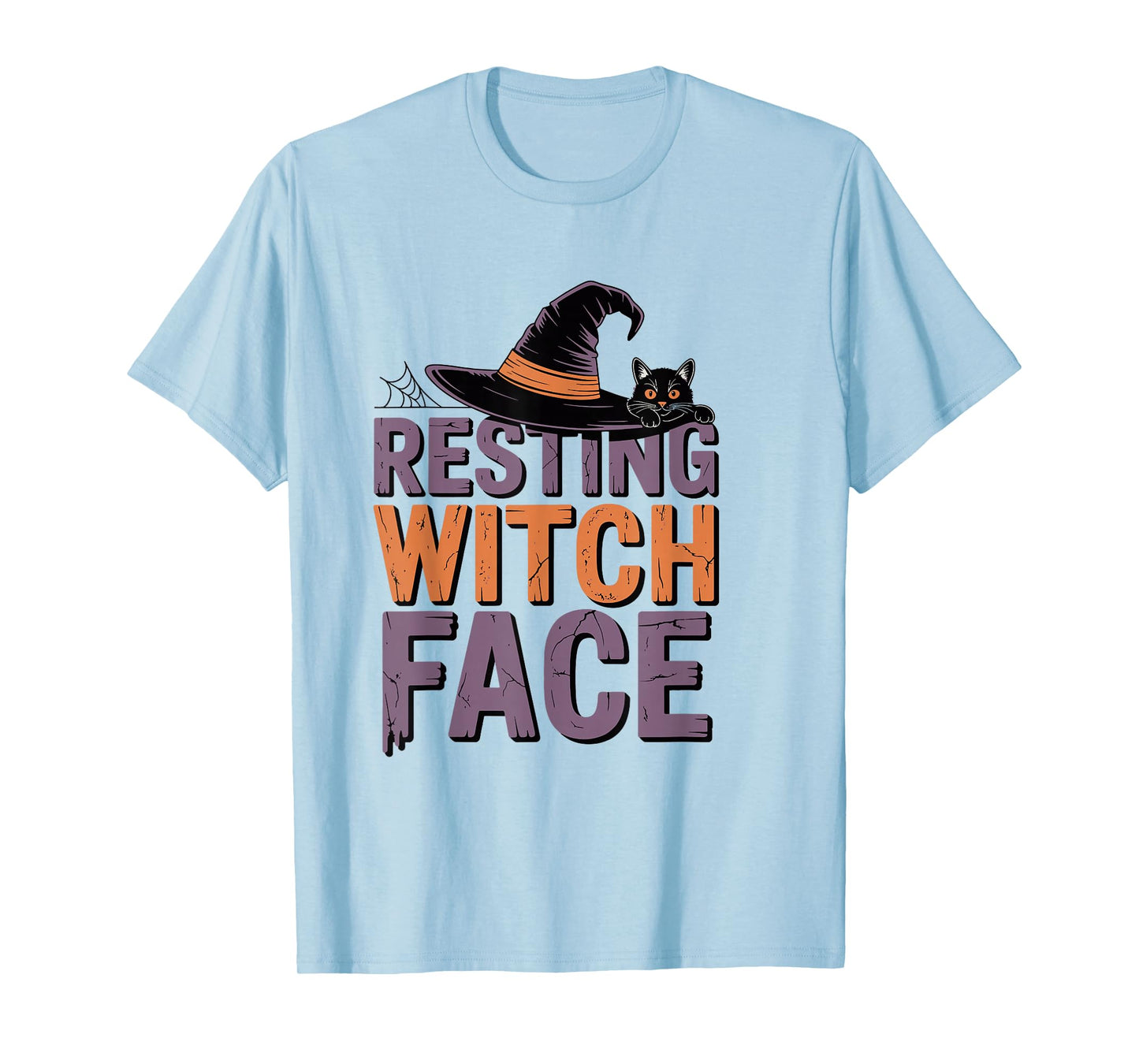 Resting Witch Face Funny Cat Halloween Pun T-Shirt