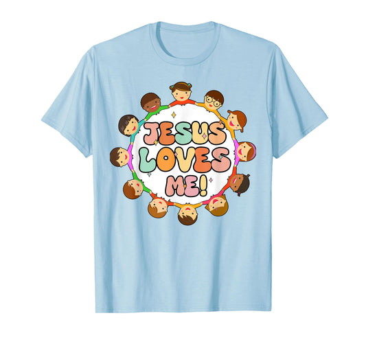 Toddler Jesus Loves Me Christian-Shirt I Heart God Girl Kid T-Shirt