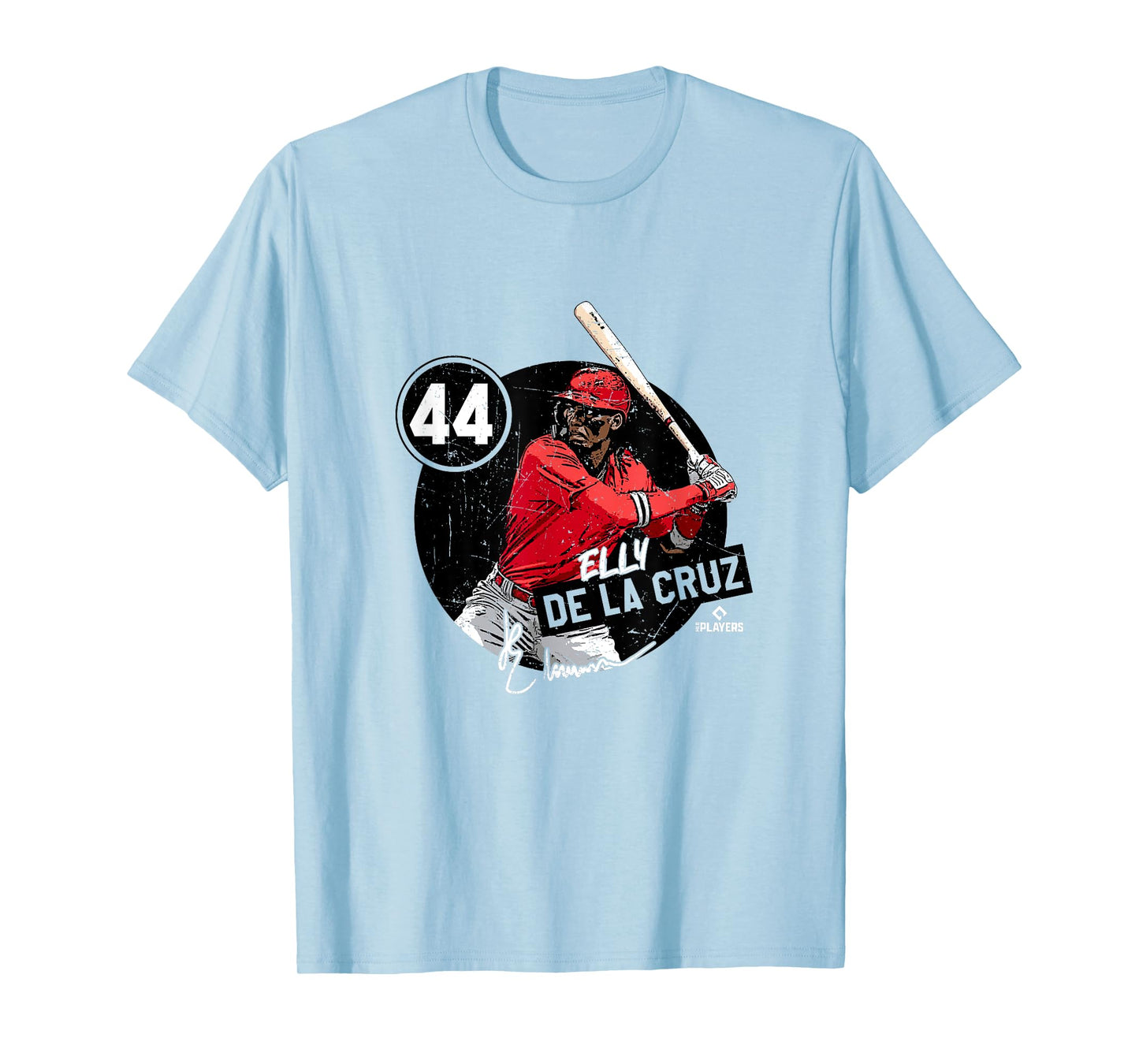 Elly De La Cruz | Cincinnati MLBPA T-Shirt - Red, Small, Unisex-Adult, Short Sleeve, Classic Fit, Polyester, Letter Print, Game Theme