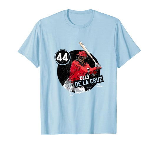 Elly De La Cruz | Cincinnati MLBPA T-Shirt - Red, Small, Unisex-Adult, Short Sleeve, Classic Fit, Polyester, Letter Print, Game Theme