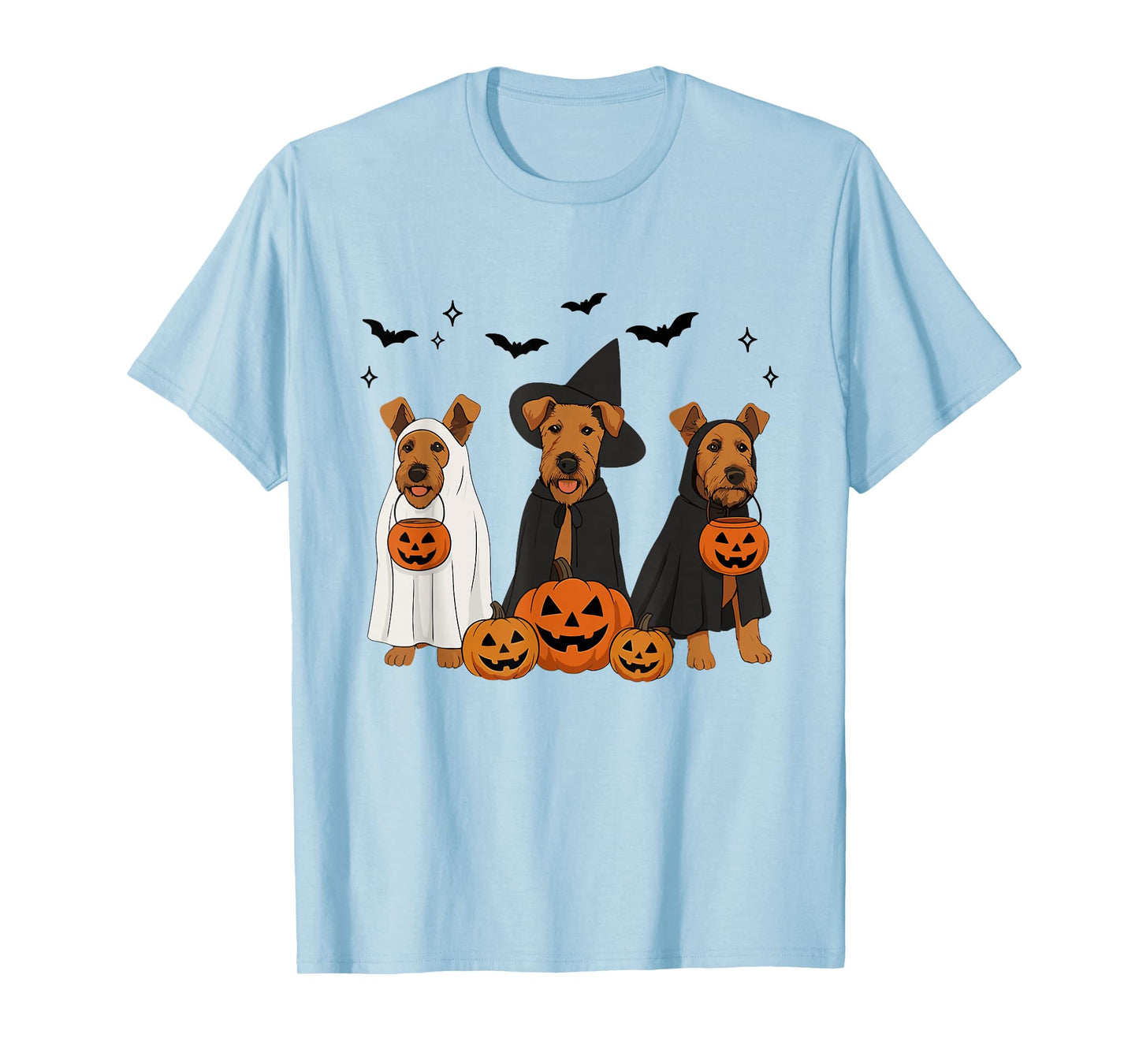 Airedale Terrier Halloween Witch Airedale Terrier Dog Mom T-Shirt