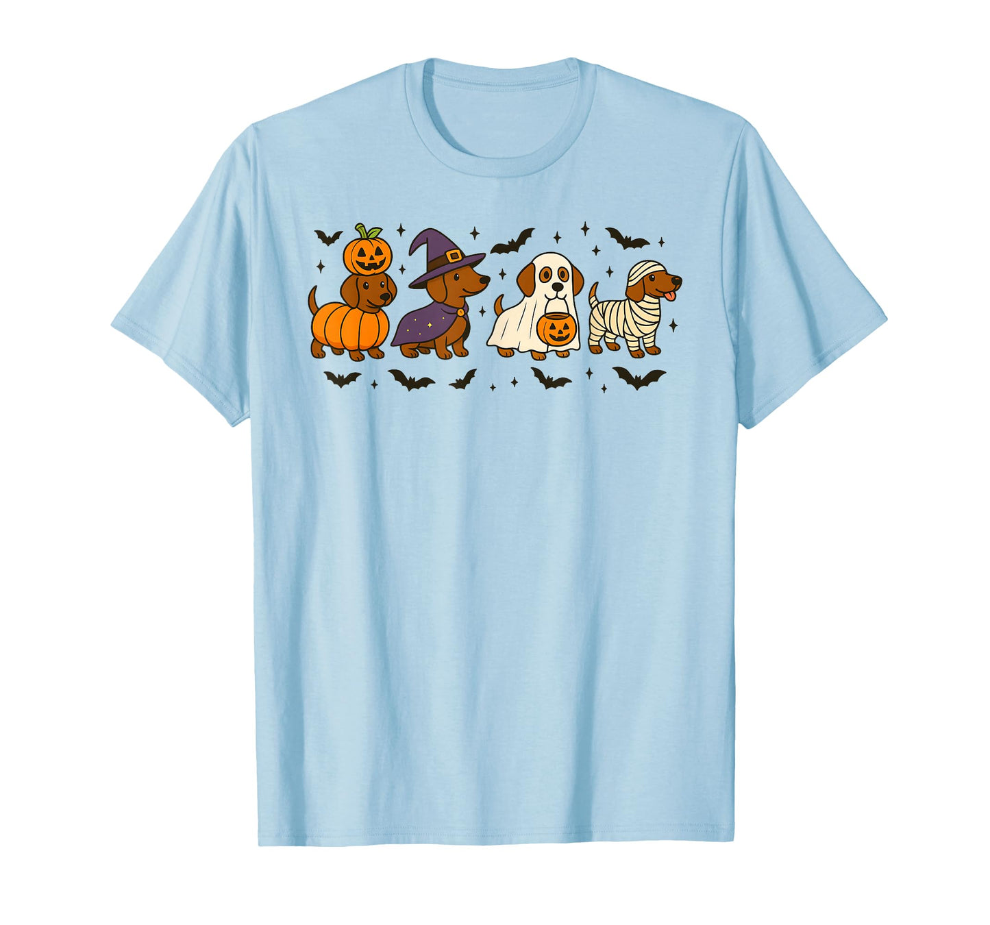 Dachshund Dog Witch Happy Halloweenie Spooky Season T-Shirt
