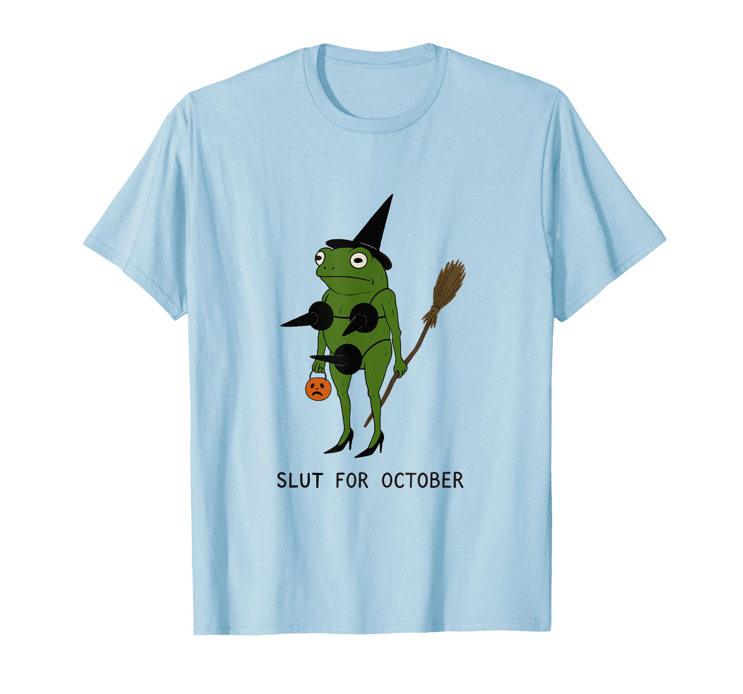 Slut for October Halloween Frog Wizard Frog Witch Frog Meme T-Shirt