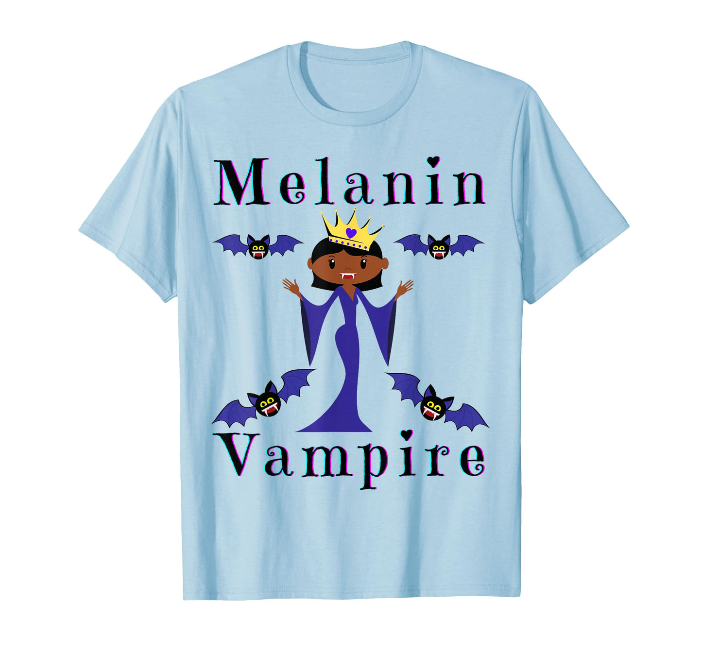 Melanin Vampire Funny Black Girl Magic Funny Halloween Girls T-Shirt