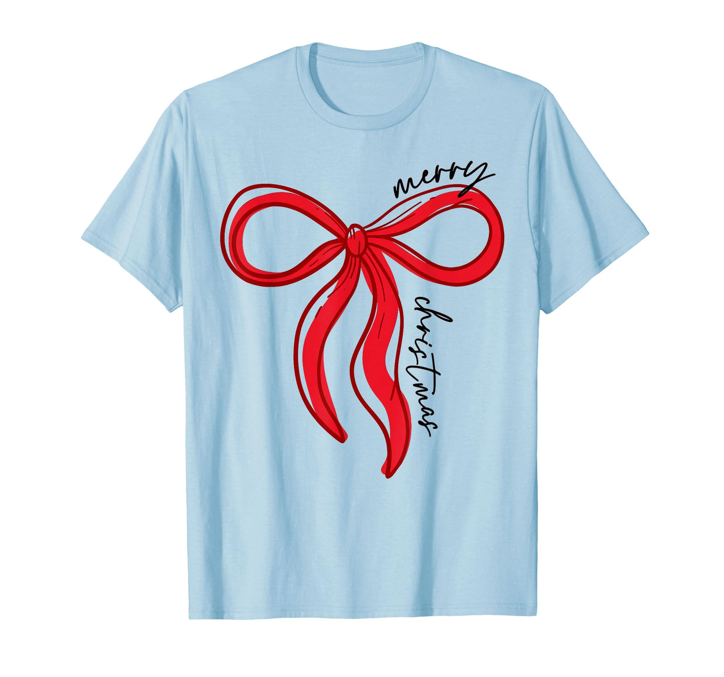 Coquette Bow Merry Christmas Xmas Family Pajamas Holiday T-Shirt