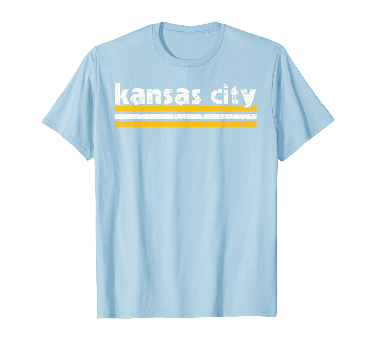 KC Tee Kansas City Retro Vintage Distressed 3 Stripes RED KC T-Shirt