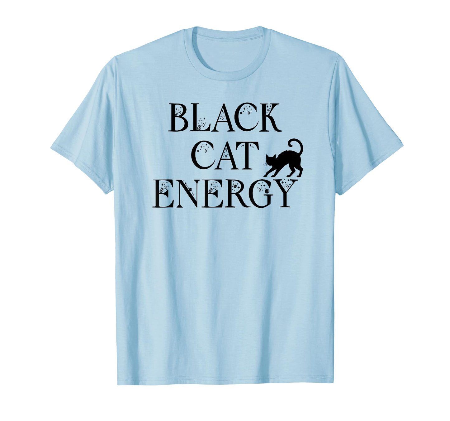 Black Cat Witch Energy Black Cat Halloween Cute Witchy Cat T-Shirt