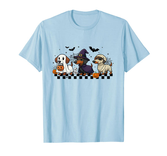 Funny Weiner Dog Ghost Witch Mummy Scary Halloween Dachshund T-Shirt